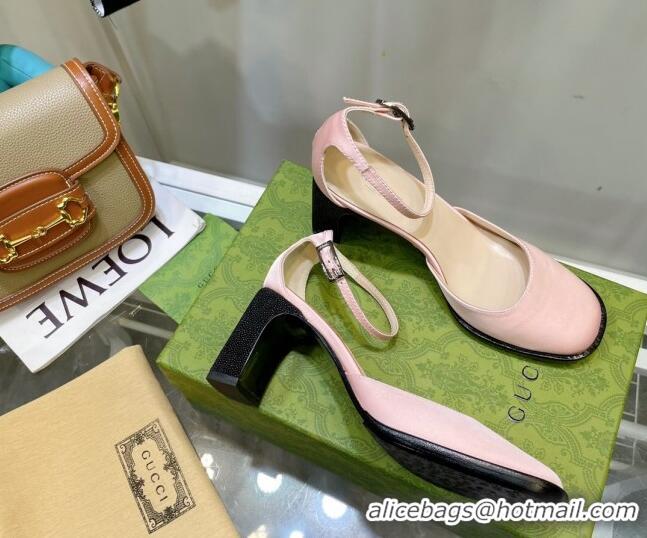 Good Taste Gucci Silk High Heel Pumps 8.5cm Pink 030702