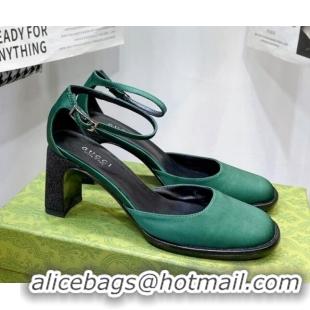 Best Product Gucci Silk High Heel Pumps 8.5cm Green 030704