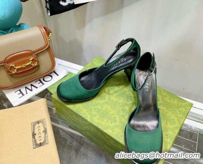 Best Product Gucci Silk High Heel Pumps 8.5cm Green 030704