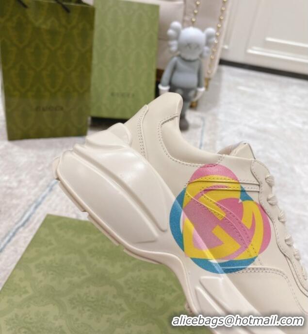 Cheaps Gucci Rhyton Heart Sneakers White 032550