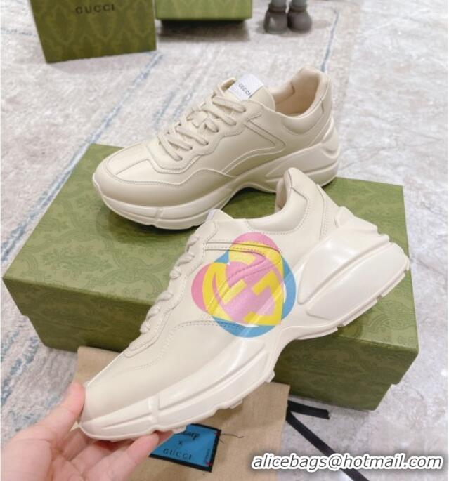 Cheaps Gucci Rhyton Heart Sneakers White 032550