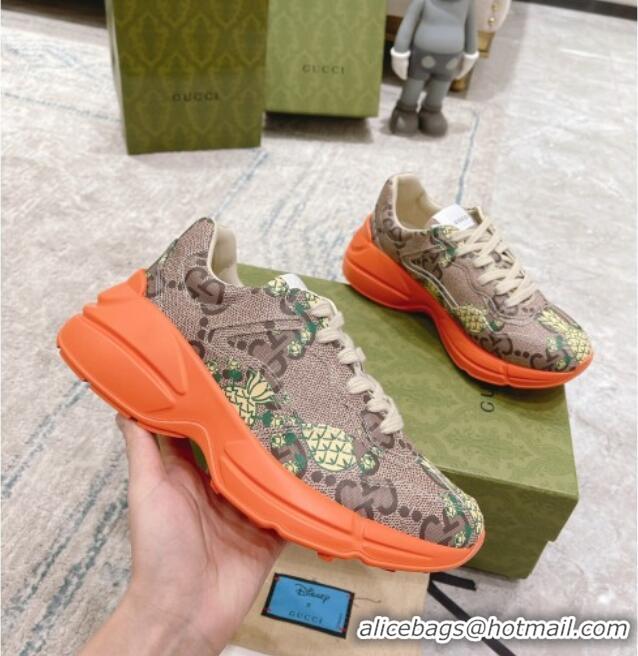 Low Cost Gucci Rhyton Pineapple Sneakers Beige/Orange 032552