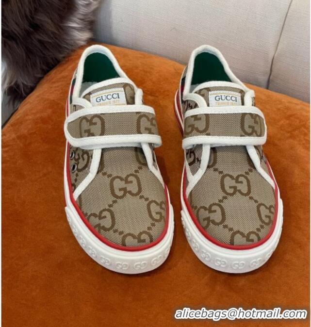 Comfortable Gucci Tennis 1977 GG Canvas Sneakers with Velcro Strap 032677