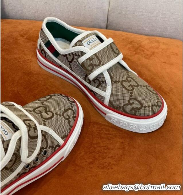 Comfortable Gucci Tennis 1977 GG Canvas Sneakers with Velcro Strap 032677