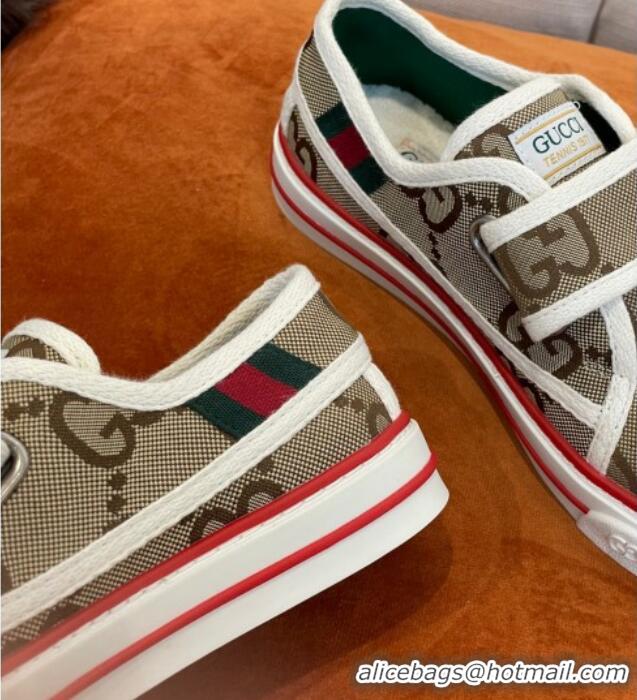 Comfortable Gucci Tennis 1977 GG Canvas Sneakers with Velcro Strap 032677