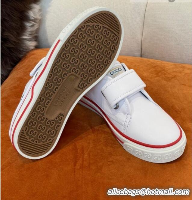 Perfect Gucci Tennis 1977 leather Sneakers with Velcro Strap White 032678