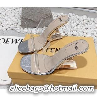 Grade Quality Fendi First PVC High Heel Sandals 8.5cm Silver 032823