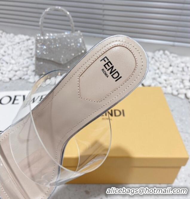 Grade Quality Fendi First PVC High Heel Sandals 8.5cm Silver 032823