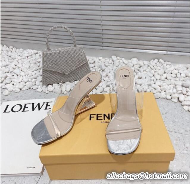 Grade Quality Fendi First PVC High Heel Sandals 8.5cm Silver 032823