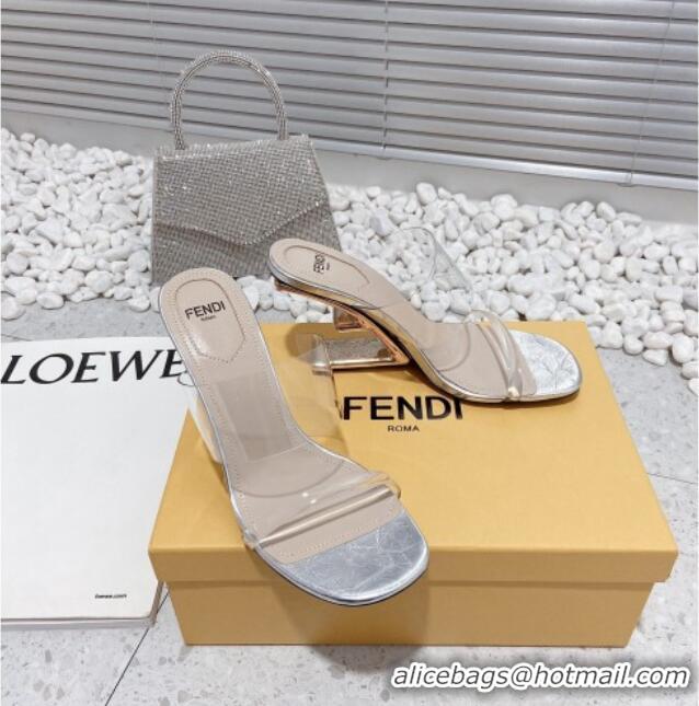 Grade Quality Fendi First PVC High Heel Sandals 8.5cm Silver 032823