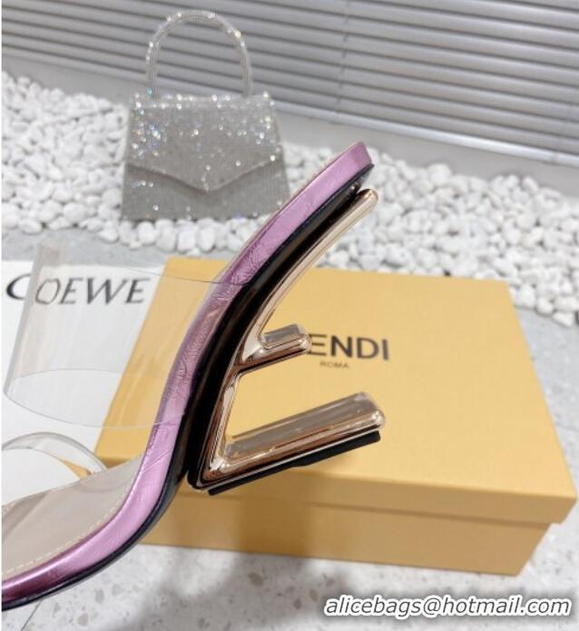 Good Quality Fendi First PVC High Heel Sandals 8.5cm Pink 032824