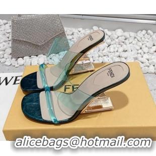 Best Grade Fendi First PVC High Heel Sandals 8.5cm Green 032826