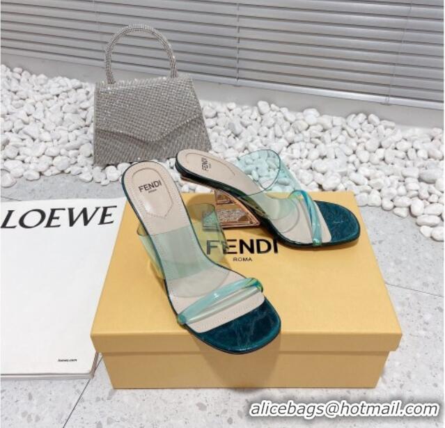 Best Grade Fendi First PVC High Heel Sandals 8.5cm Green 032826