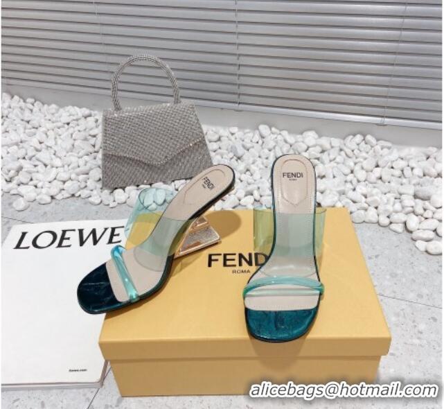 Best Grade Fendi First PVC High Heel Sandals 8.5cm Green 032826