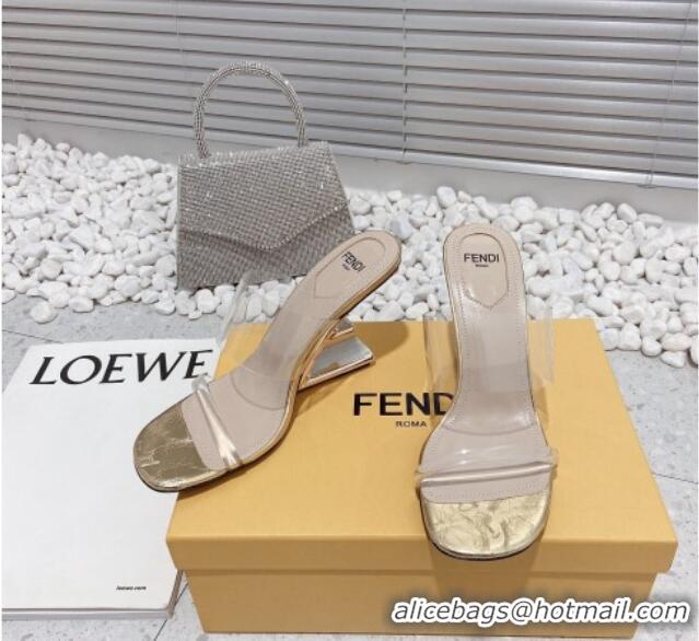 Unique Style Fendi First PVC High Heel Sandals 8.5cm Gold 032827