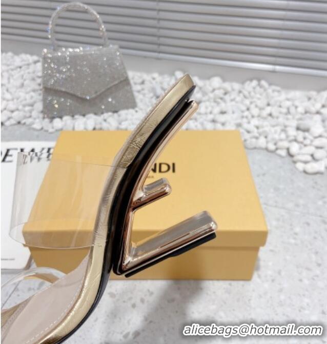 Unique Style Fendi First PVC High Heel Sandals 8.5cm Gold 032827