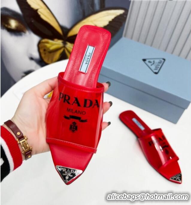 Best Grade Prada TPU Flat Mules Red 032380