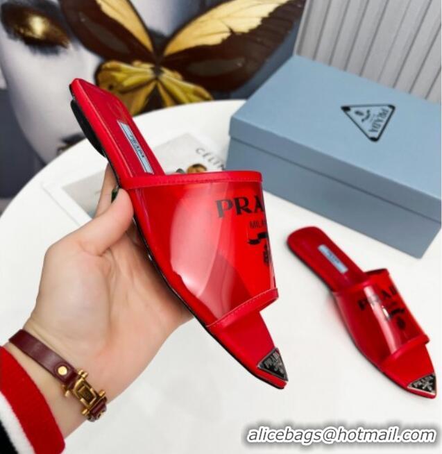 Best Grade Prada TPU Flat Mules Red 032380