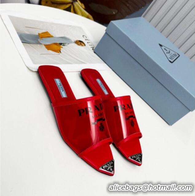 Best Grade Prada TPU Flat Mules Red 032380