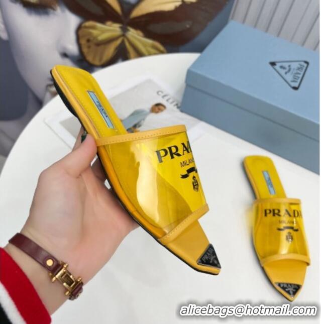 Purchase Prada TPU Flat Mules Yellow 032381