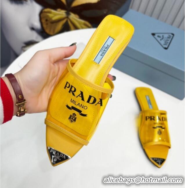 Purchase Prada TPU Flat Mules Yellow 032381