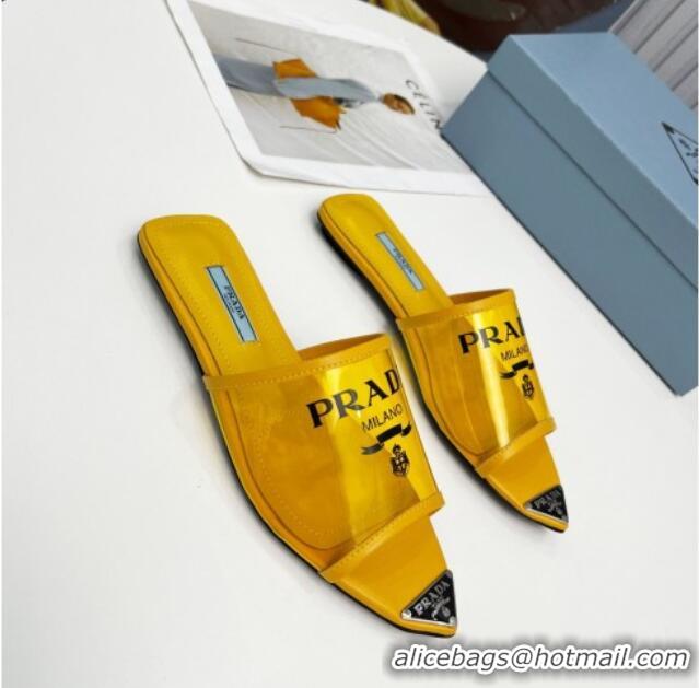 Purchase Prada TPU Flat Mules Yellow 032381