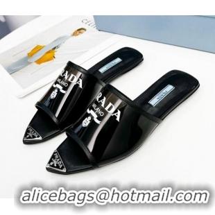 Good Quality Prada TPU Flat Mules Black 032383