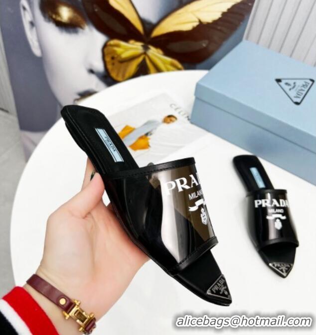 Good Quality Prada TPU Flat Mules Black 032383