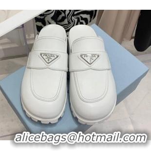 Hot Style Prada Leather Mules White 032451