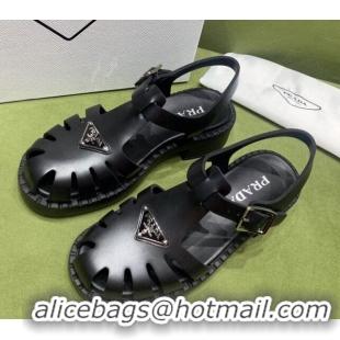 Good Product Prada Sporty Foam Rubber Sandals Black 032620