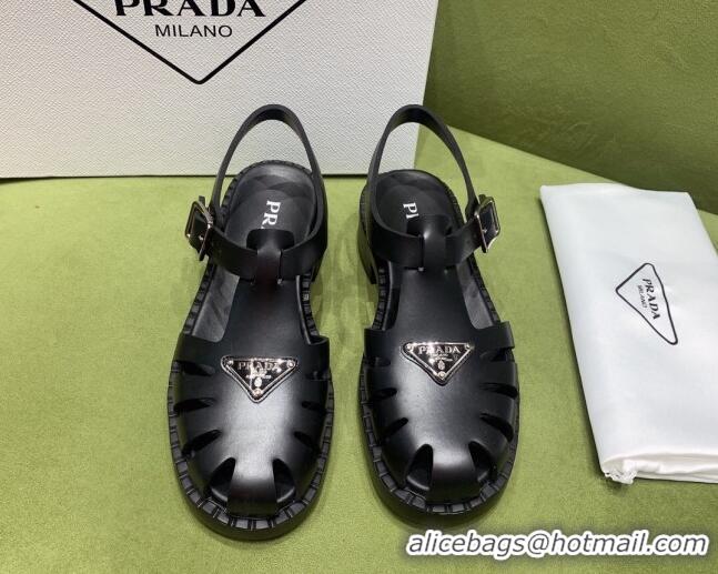 Good Product Prada Sporty Foam Rubber Sandals Black 032620