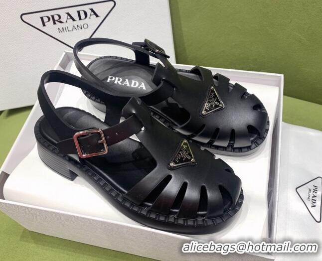 Good Product Prada Sporty Foam Rubber Sandals Black 032620