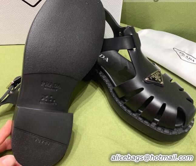 Good Product Prada Sporty Foam Rubber Sandals Black 032620