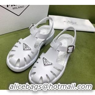 Popular Style Prada Sporty Foam Rubber Sandals White 032621