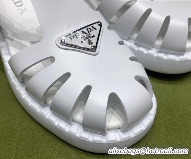 Popular Style Prada Sporty Foam Rubber Sandals White 032621