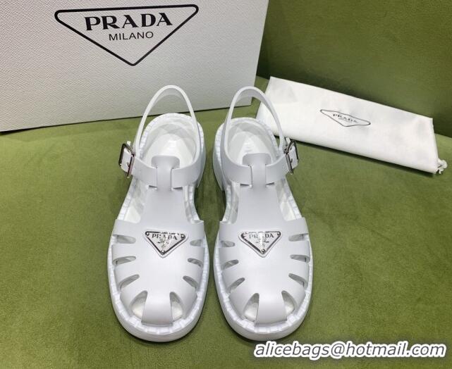 Popular Style Prada Sporty Foam Rubber Sandals White 032621