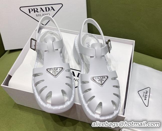 Popular Style Prada Sporty Foam Rubber Sandals White 032621