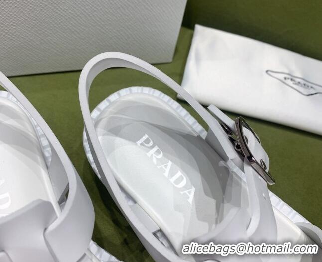 Popular Style Prada Sporty Foam Rubber Sandals White 032621