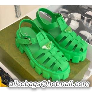 Duplicate Prada Foam Rubber Flatform Sandals 5.5cm Green 032631