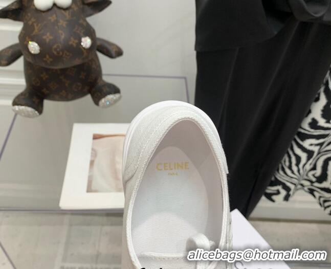 Low Cost Celine Canvas Flatform Low-top Sneakers White 032401