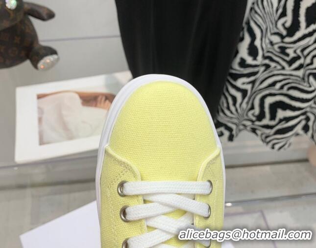 Fashion Celine Canvas Flatform Low-top Sneakers Yellow 032403