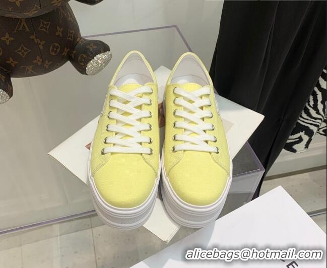 Fashion Celine Canvas Flatform Low-top Sneakers Yellow 032403