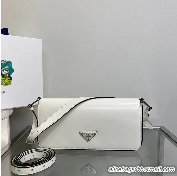 Top Grade Prada Brushed leather Prada Femme bag 1BD323 White