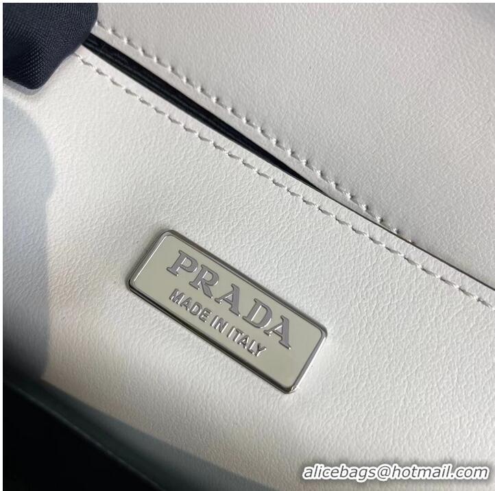 Top Grade Prada Brushed leather Prada Femme bag 1BD323 White