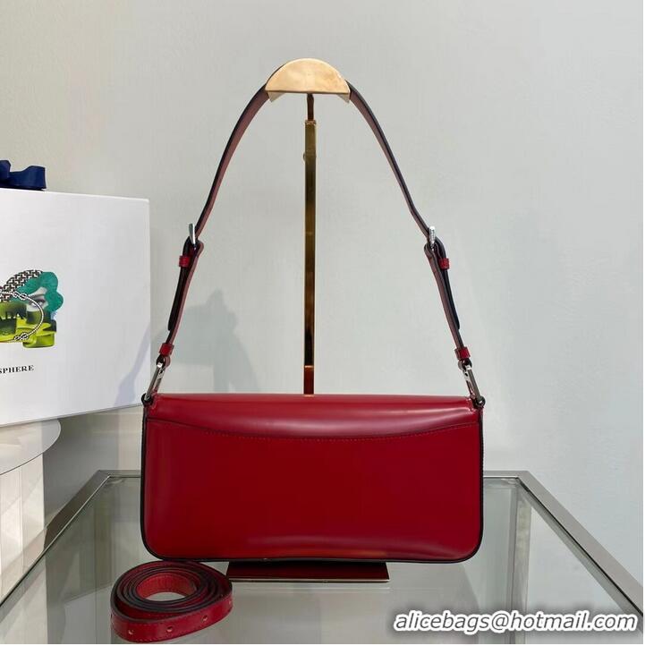 Grade Fashionable Prada Brushed leather Femme bag 1BD323 red