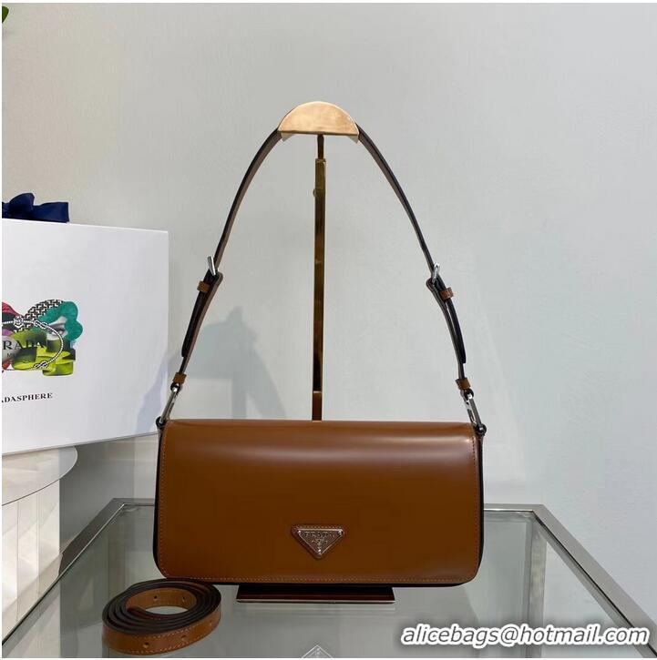 Inexpensive Prada Brushed leather Femme bag 1BD323 brown