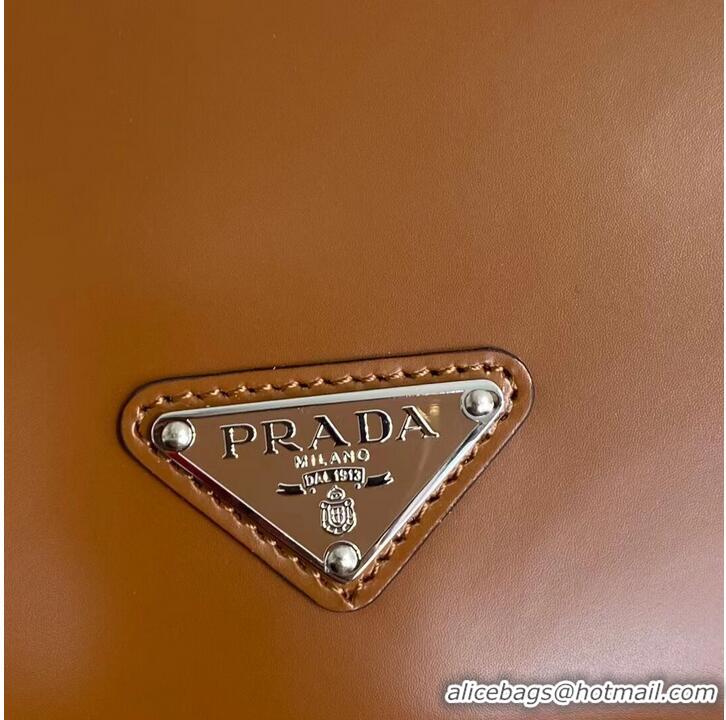 Inexpensive Prada Brushed leather Femme bag 1BD323 brown