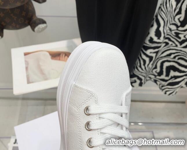 Perfect Celine Canvas Flatform High-top Sneakers White 032405