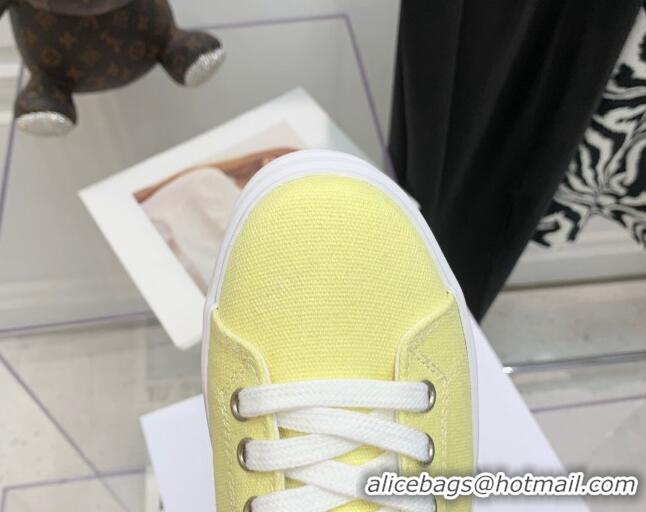 Sumptuous Celine Canvas Flatform High-top Sneakers Yellow 032408