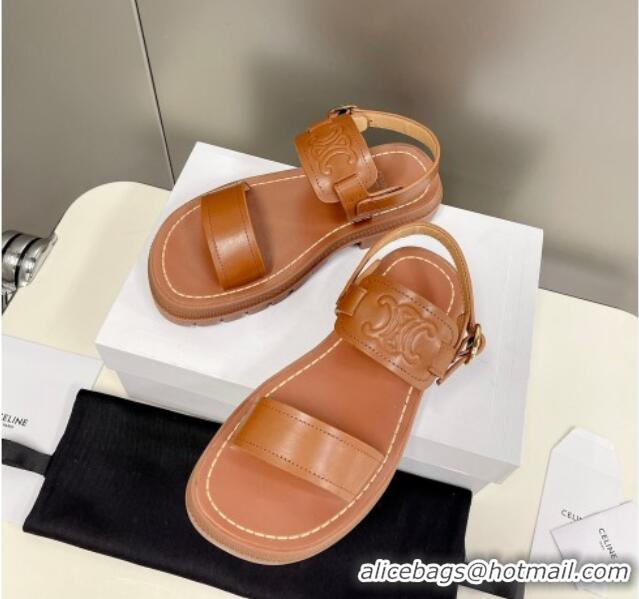 Duplicate Grade Celine Calfskin Sandals Brown 033130